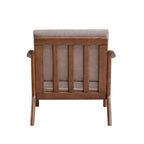 Fauteuil d'appoint en bois avec coussin amovible marron clair et marron