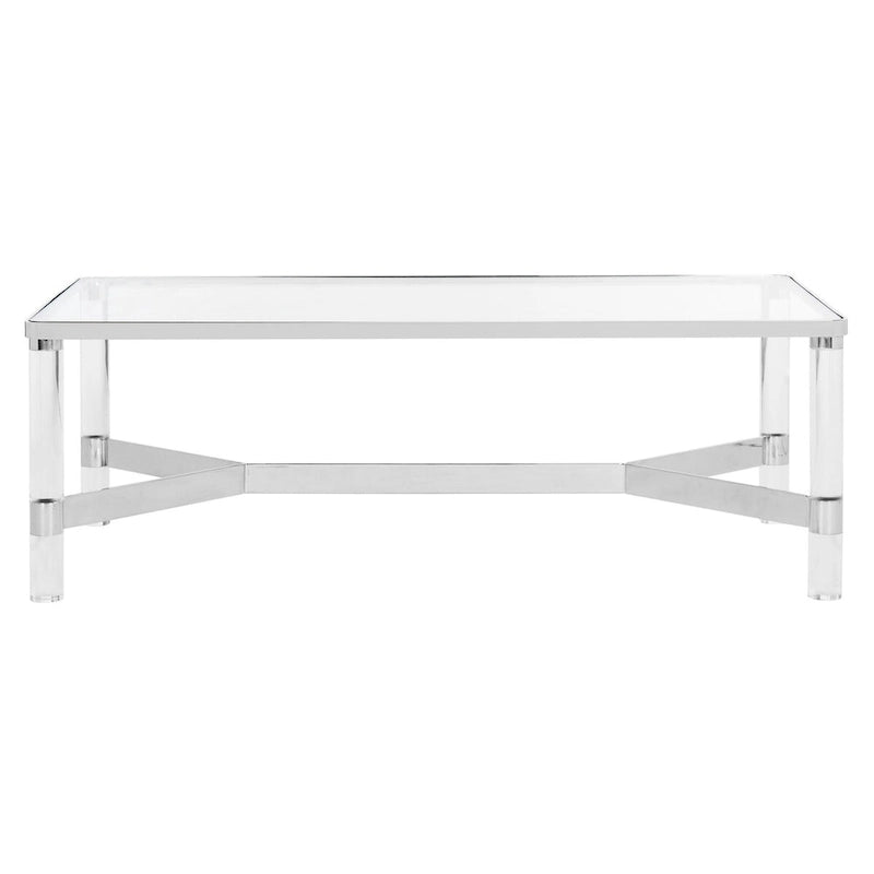 Table basse SAFAVIEH Couture Giang en acrylique et argent - 47Lx24Px17H