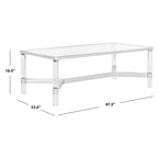 Table basse SAFAVIEH Couture Giang en acrylique et argent - 47Lx24Px17H